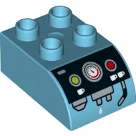 Duplo Brick 2 x 3 with Curved Top with Coffee Machine Print on Curve