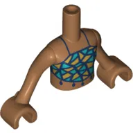 Minidoll Torso Girl with Short Shirt Blue Lines, Azure Patches