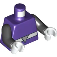 Torso with White Belt with Rectangle Belt Buckle Print, Black Arms, White Hands