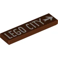 Tile 1 x 4 with 'LEGO City' and Arrow print
