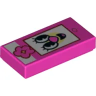 Tile 1 x 2 with Smart Phone with Clown Face print