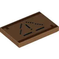 Tile 2 x 3 with Pixelated Black Dots, Reddish Brown Lines print