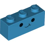 Brick 1 x 3 with Face, Smile, Black Eyes print