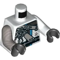 Torso, Odd Arms, Robe, Straps, Hook, Belt Print, Left White Arm, Right Flat Silver Arm, Black Hands