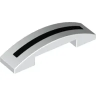 Brick Curved 4 x 1 Double with No Studs and Black Stripe print