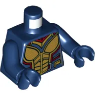 Torso Armor with Gold Wasp Insect Eyes Plates, and Dark Red Trim Print, Dark Blue Arms and Hands