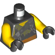 Torso Shirt, Torn, Chain, Belt, Buckle Print, Yellow Arms, Black Hands