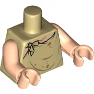 Torso Tatty Smock, Light Nougat Neck, with Stains Print (Dobby), Light Nougat Arms and Hands