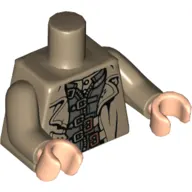 Torso Trenchcoat over Dark Gray Jacket with Silver and Copper Clasps Print (Mad-Eye Moody), Dark Tan Arms, Light Nougat Hands