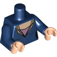 Torso Low-Cut Top, Light Nougat Neck, Pink Undershirt Print, Dark Blue Arms, Light Nougat Hands