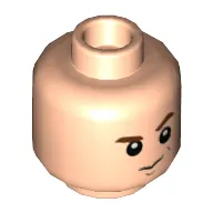 Minifig Head Draco Malfoy, Reddish Brown Eyebrows, Suspicious with Left Eyebrow Raised / Angry Print