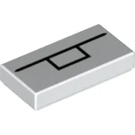 Tile 1 x 2 with Black Line, Rectangle print
