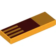 Tile 1 x 3 with Red Square, Yellow Lines print