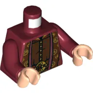 Torso Robe with Long Scarves, Gold, Reddish Brown and Dark Brown Details Print (Albus Dumbledore), Dark Red Arms, Light Nougat Hands