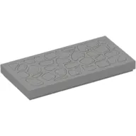 Tile 2 x 4 with Cobble Stone print