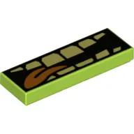 Tile 1 x 3 with Yellow Teeth, Tongue print