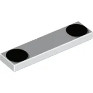 Tile 1 x 4 with 2 Black Dots/Circles print