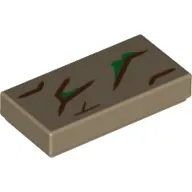 Tile 1 x 2 with Tree Bark Print