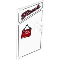 Door 1 x 4 x 6 Smooth with 'Jims' and 'OPEN' Print
