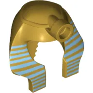 Headdress Nemes (Mummy) with Stud, Thin Blue Stripes Print
