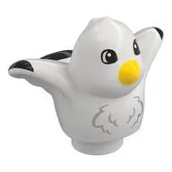 Duplo Animal Bird with Black Wing Tips and Yellow Beak Print