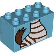 Duplo Brick 2 x 4 x 2 with Zebra Torso Print