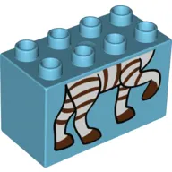 Duplo Brick 2 x 4 x 2 with Zebra Legs Print