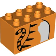 Duplo Brick 2 x 4 x 2 with Tiger Torso Print