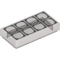 Tile 1 x 2 with Silver Squares print
