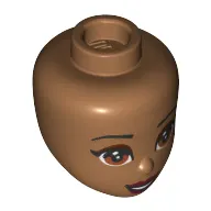 Minidoll Head Brown Eyes, Dark Red Eye Shade, Dark Red Lips