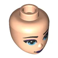 Minidoll Head Blue Eyes, Purple Eyeliner, Purple Lips