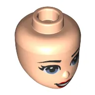 Minidoll Head Medium Blue Eyes, Red Lips, Open Mouth Teeth