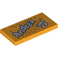 Tile 2 x 4 with 'Andrea', Music Note print