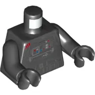 Torso Flight Suit, Control Panel, Buttons, Lights Print, Black Arms and Hands