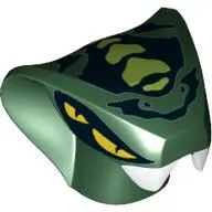 Minifig Head Special, Snake with 4 Yellow Eyes and Lime Scales Print (Spitta)