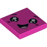 Tile 2 x 2 with Happy Face, Open Mouth, Dark Purple Cheeks print