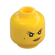 Minifig Head Nya, Eyebrows, Beauty Mark, Dark Tan Lips, Crooked Smile / Open Mouth Smile Print
