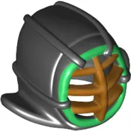Mask, Kendo, Gold Grille, Green Trim