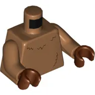Torso Reddish Brown Fur Lines Print, Medium Nougat Arms, Reddish Brown Hands