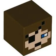 Minifig Head Special, Cube with Pixelated Face, Blue Eye, Eyepatch Print