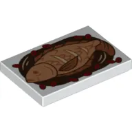 Tile 2 x 3 with Fish on Plate print