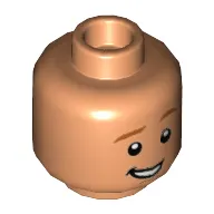Minifig Head Hercules, Dark Orange Eyebrows and Chin Contour, Smile / Fierce Print