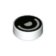 Tile Round 1 x 1 with Half Open Eye print
