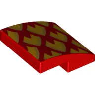Brick Curved 2 x 2 x 2/3 with Yellow/Gold Scales