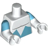 Torso, Dual Molded Arms, Muscles with Medium Azure Angular Lower Panels Print, Medium Azure Sleeves Pattern, White Arms and Hands