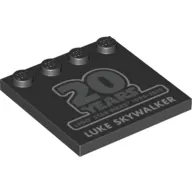 Plate Special 4 x 4 with Studs on One Edge and '20 Years LEGO Star Wars 1999-2019 Luke Skywalker' print