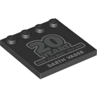 Plate Special 4 x 4 with Studs on One Edge and '20 Years LEGO Star Wars 1999-2019 Darth Vader' Print