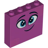 Brick 1 x 4 x 3 with Face, Smile, Blue Eyes print