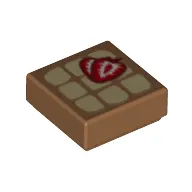 Tile 1 x 1 with Waffle, Strawberries print
