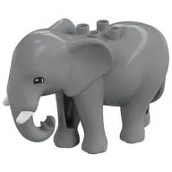 Duplo Animal Elephant, Adult, Stationary Head with Molded Tusks, Semicircular Eyes